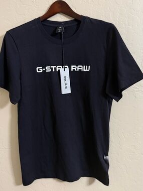 G-Star Black Crewneck Tee with White G-STAR RAW Logo